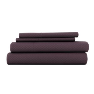Checkered Embossed 4-Piece Sheet Set - Sale