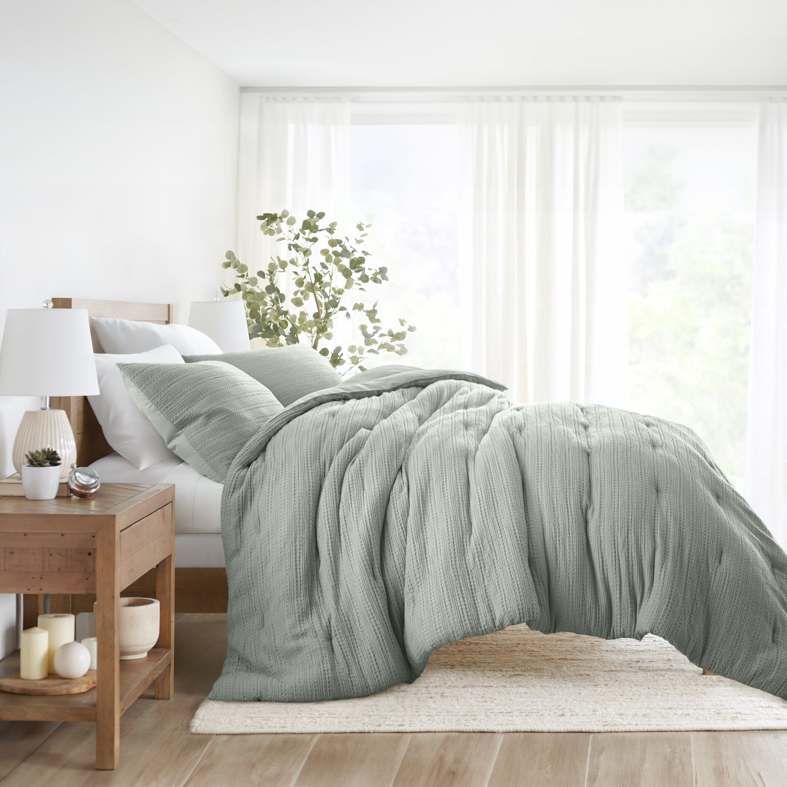 Waffle Textured Comforter Set (Sale)