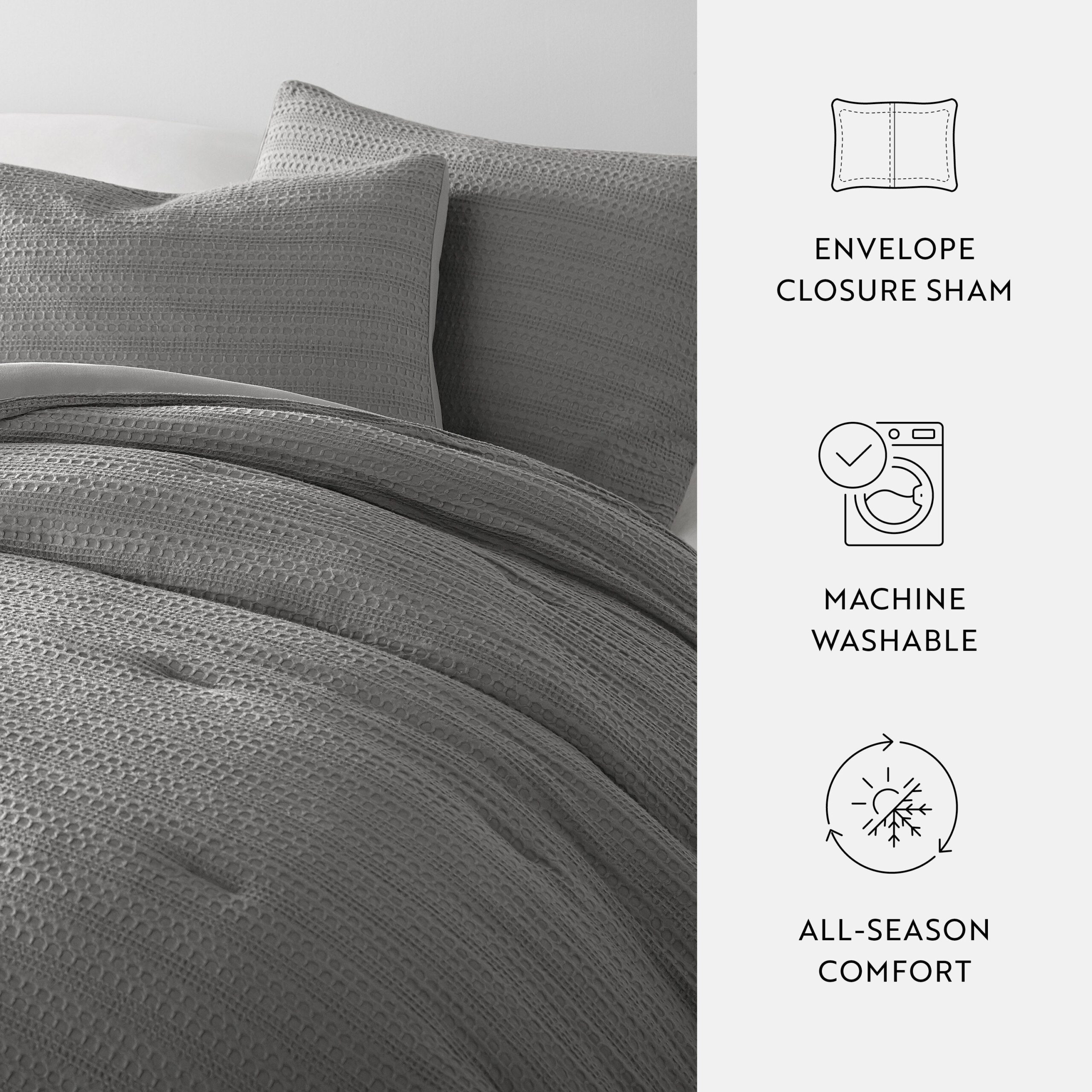 Waffle Textured Comforter Set (Sale)