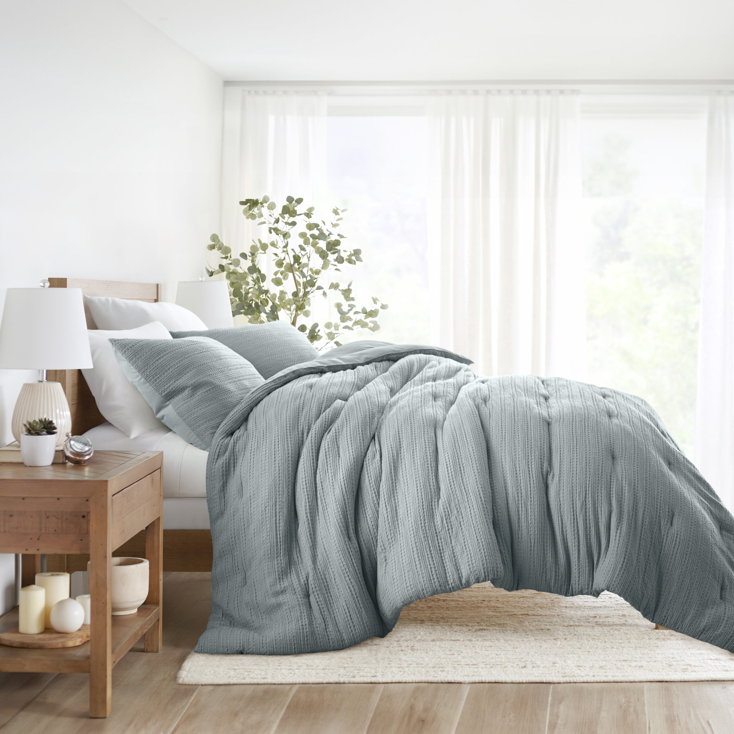Waffle Textured Comforter Set (Sale)