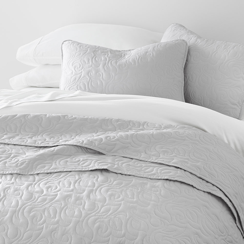 3-Piece Floral Stitch Quilted Coverlet Set - Sale