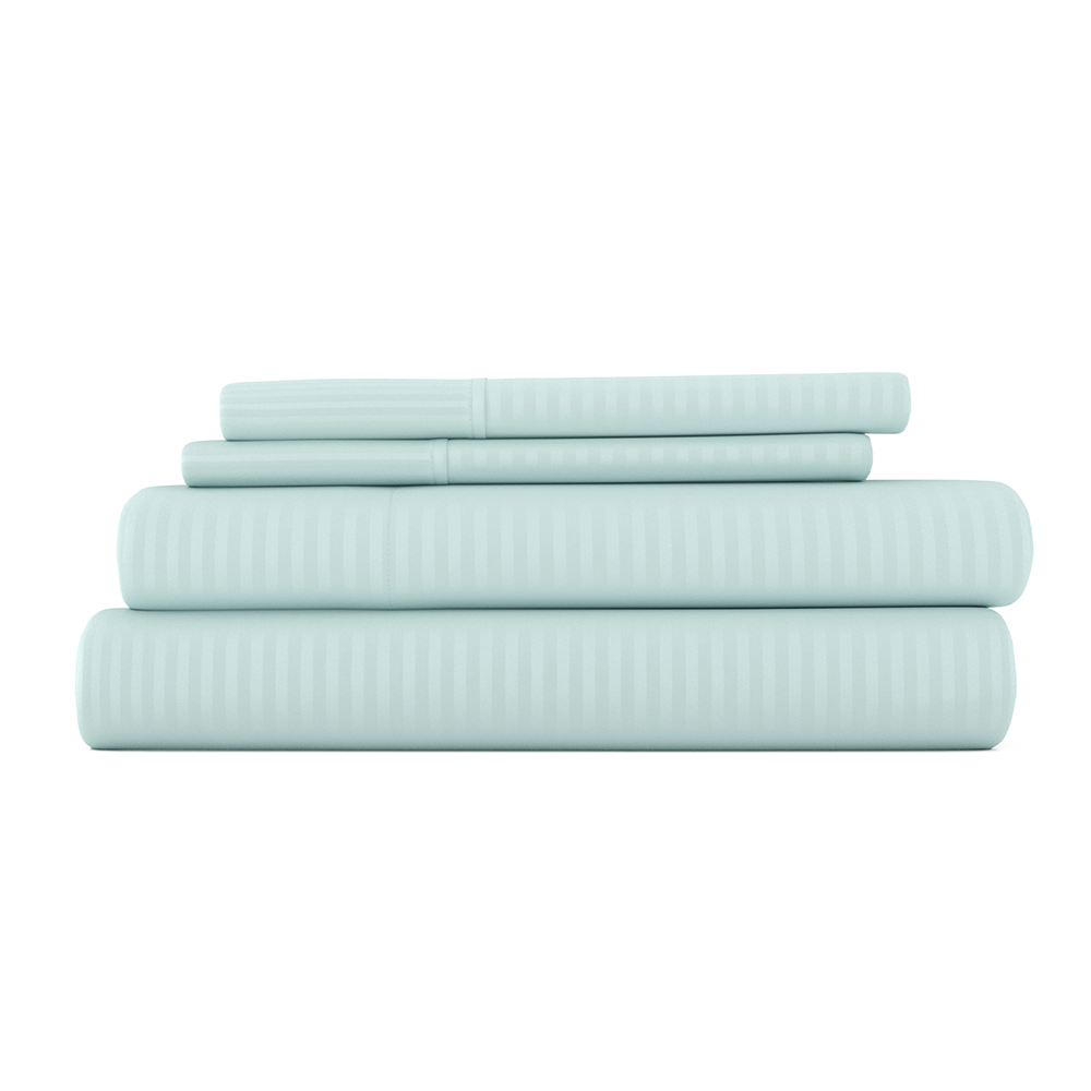 Striped Embossed 4-Piece Sheet Set