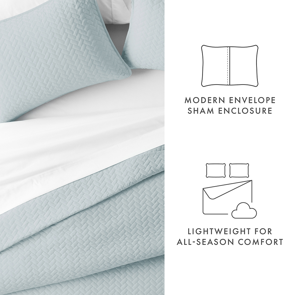 3-Piece Herringbone Quilted Coverlet Set