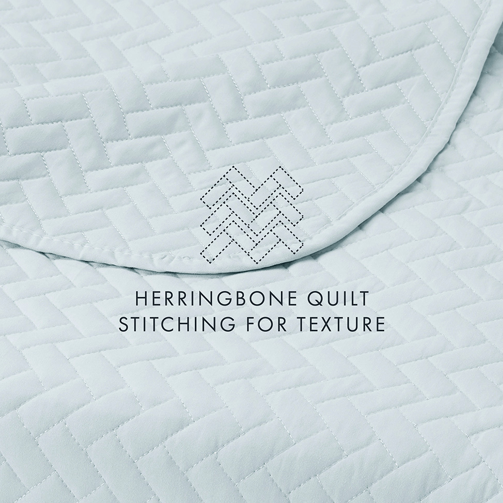3-Piece Herringbone Quilted Coverlet Set