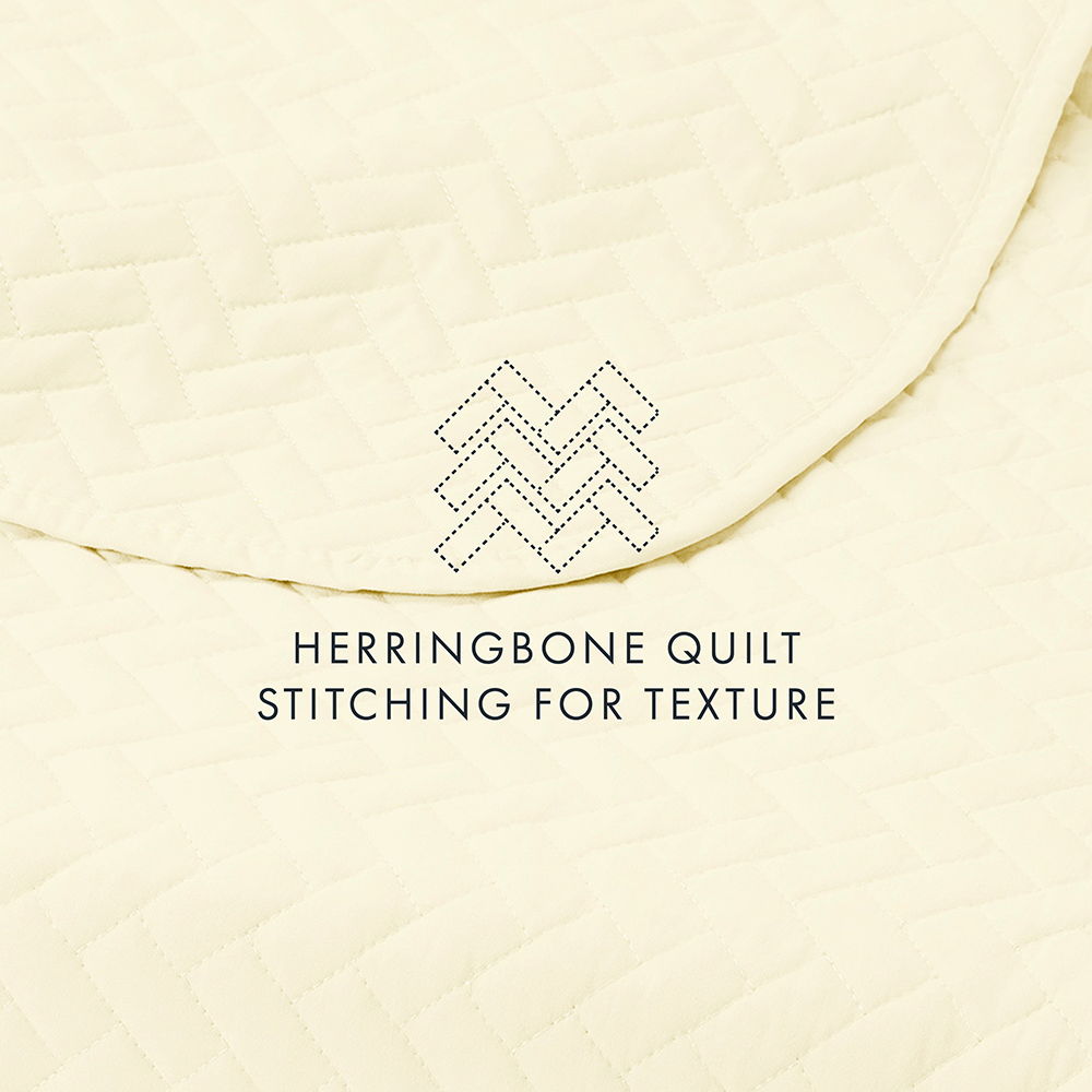 3-Piece Herringbone Quilted Coverlet Set