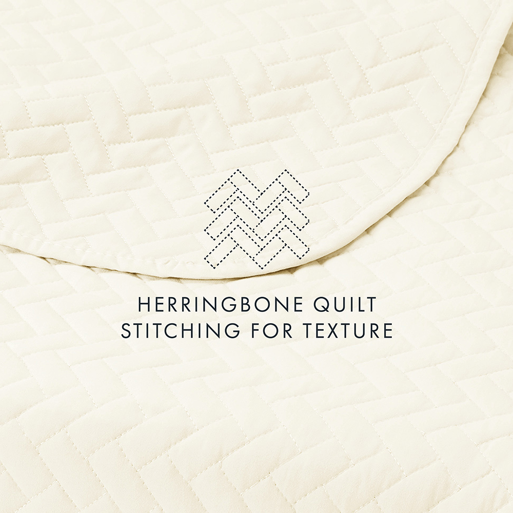 3-Piece Herringbone Quilted Coverlet Set