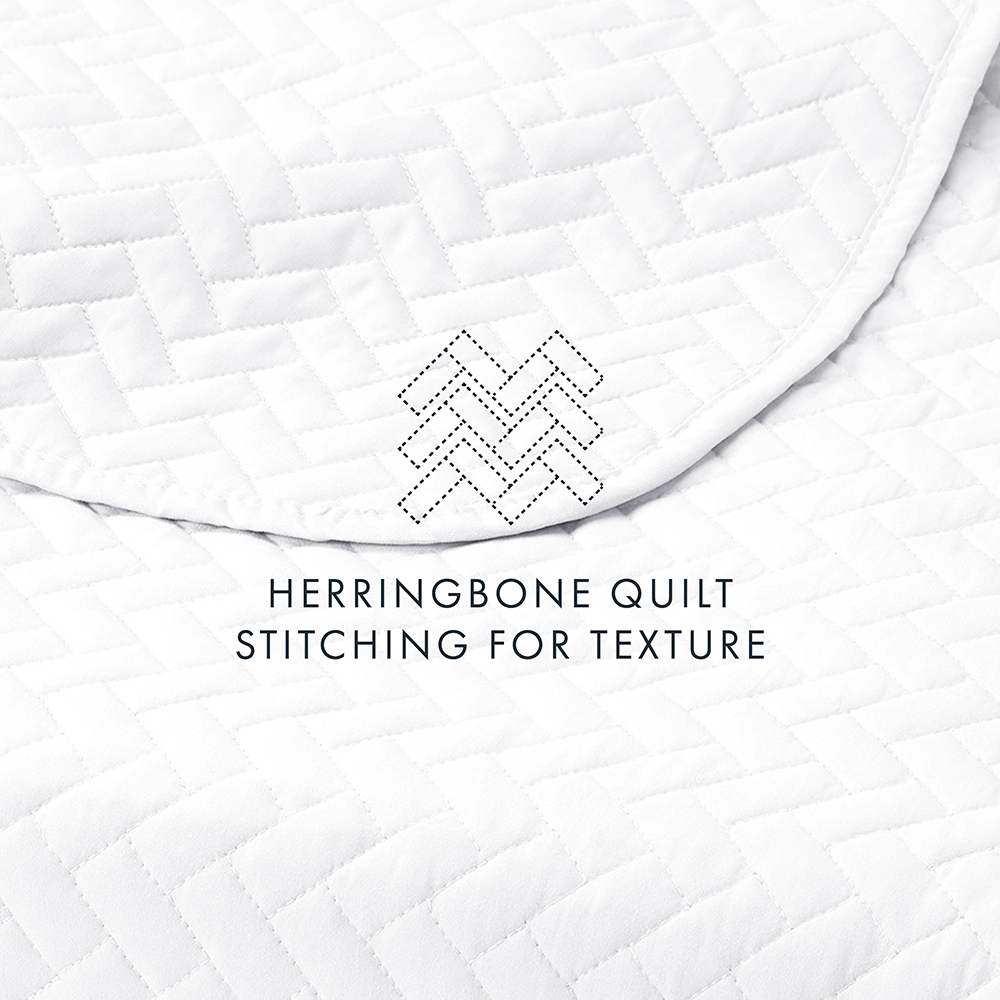 3-Piece Herringbone Quilted Coverlet Set
