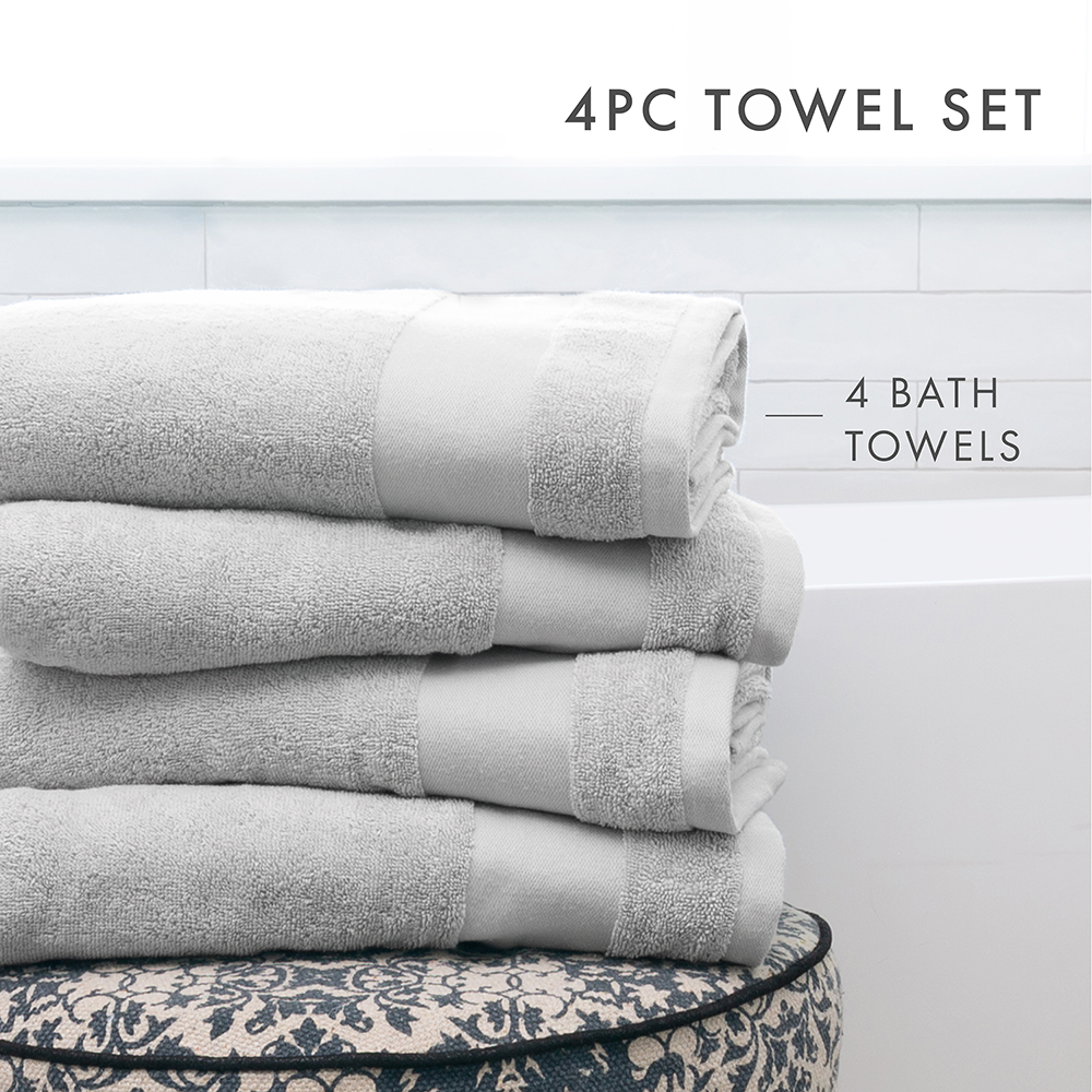 Ultra Soft 100% Cotton 4-Piece Bath Towel Set