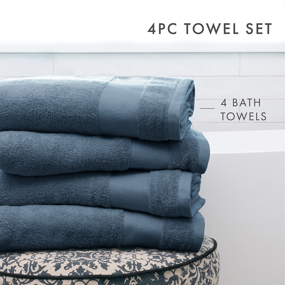 Ultra Soft 100% Cotton 4-Piece Bath Towel Set