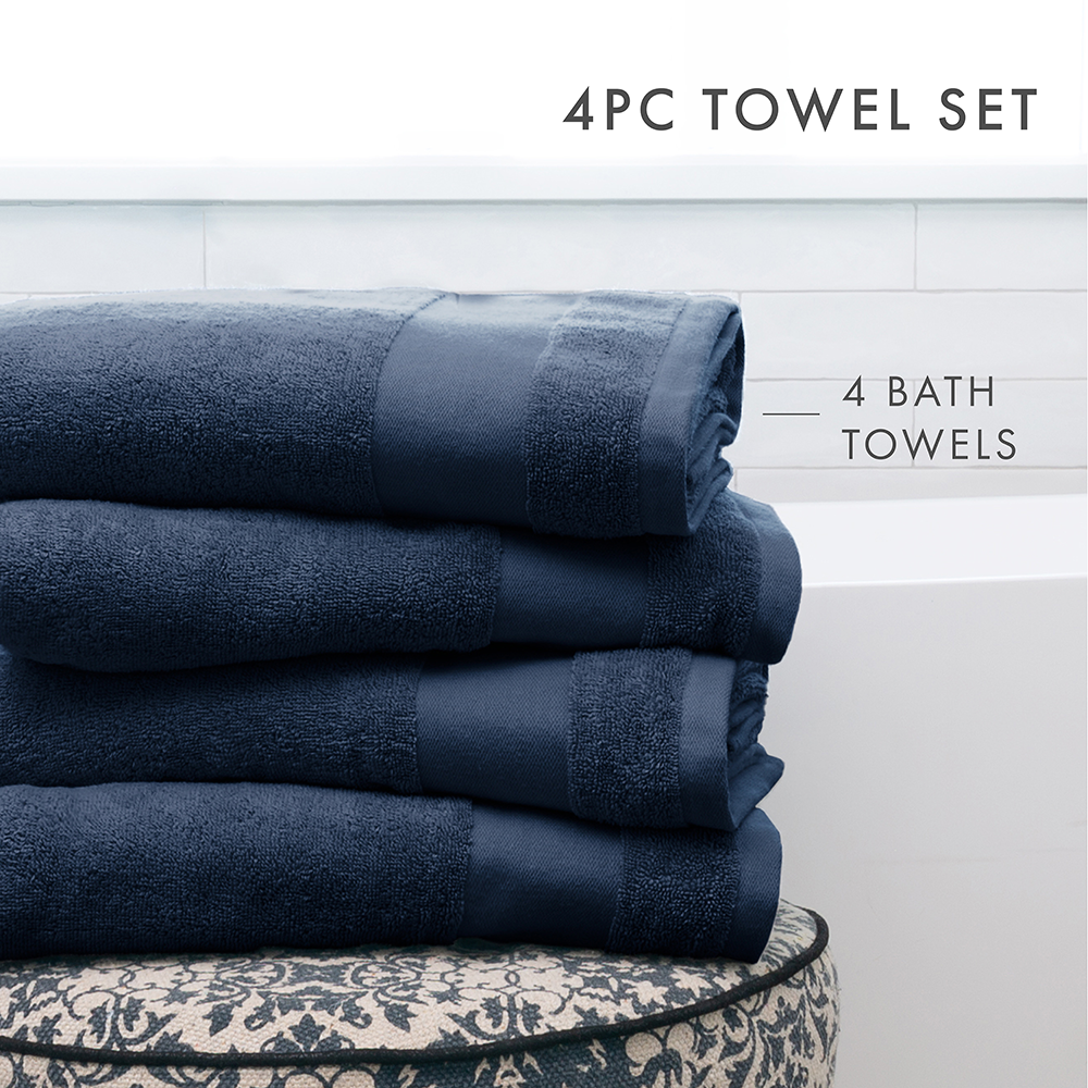 Ultra Soft 100% Cotton 4-Piece Bath Towel Set