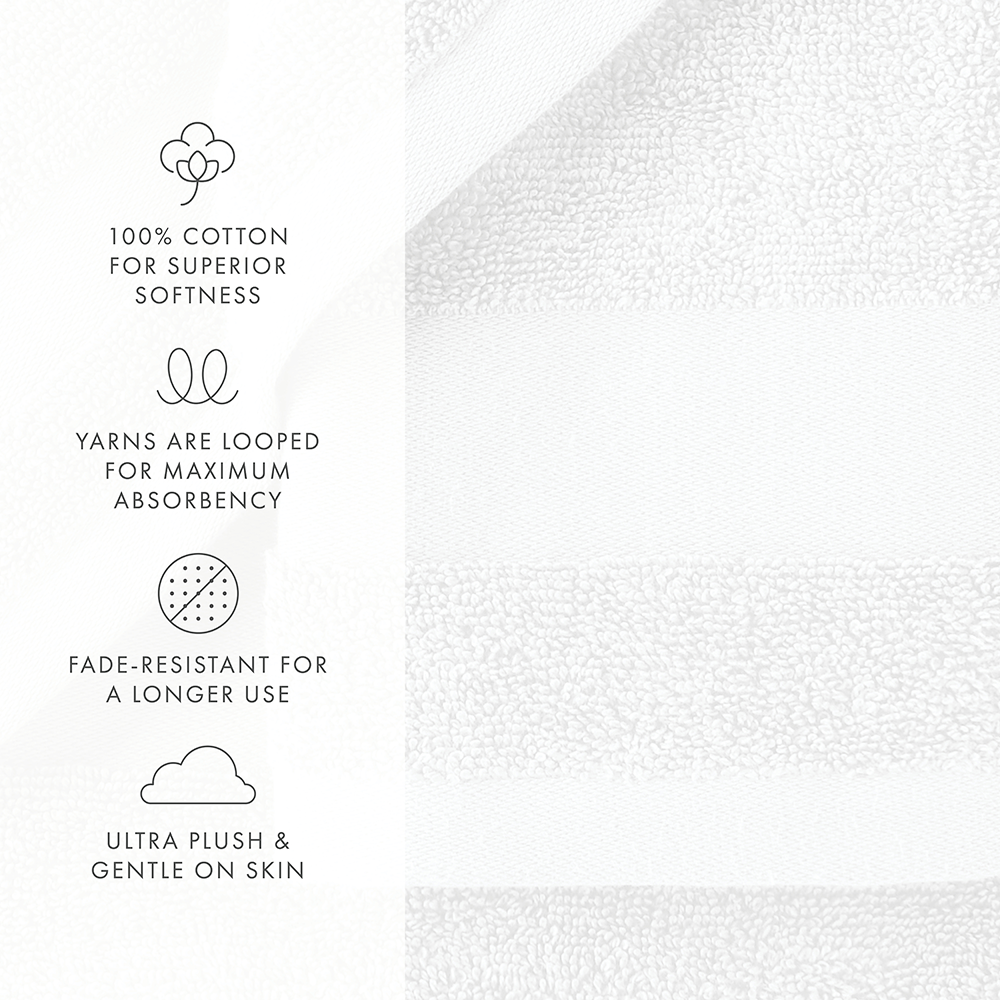 Ultra Soft 100% Cotton 4-Piece Bath Towel Set
