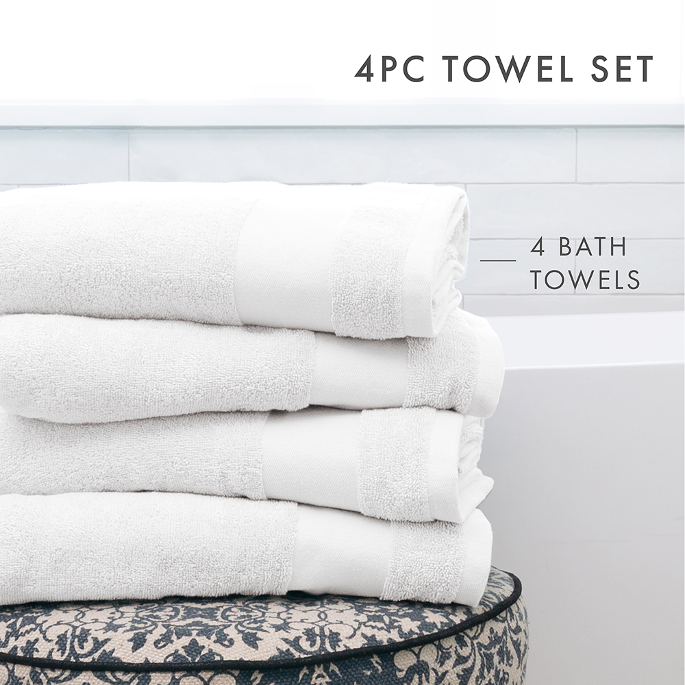 Ultra Soft 100% Cotton 4-Piece Bath Towel Set
